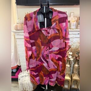 PrettyLittleThing Pink and Orange Abstract Dress